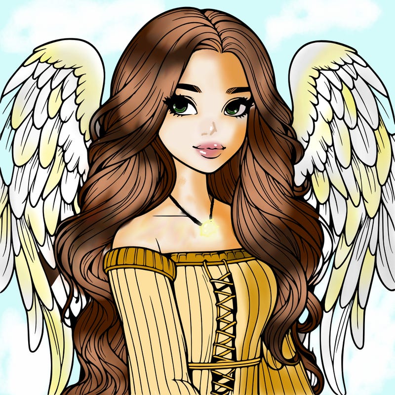 realistic girl with wings