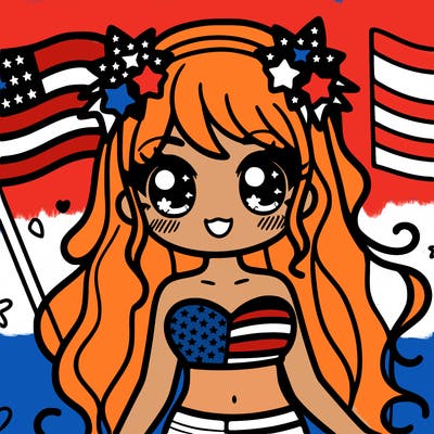 fourth of july pretty girl