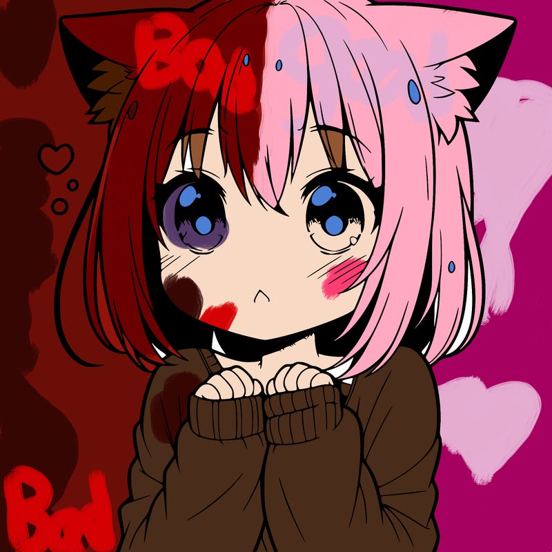 shy anime catgirl