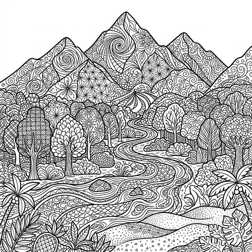 Zentangle Nature & Landscapes Coloring Page - Free Printable — Color Pop