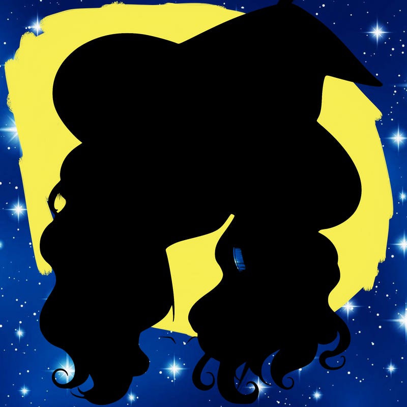 realistic witch girl with wavy hair and lips