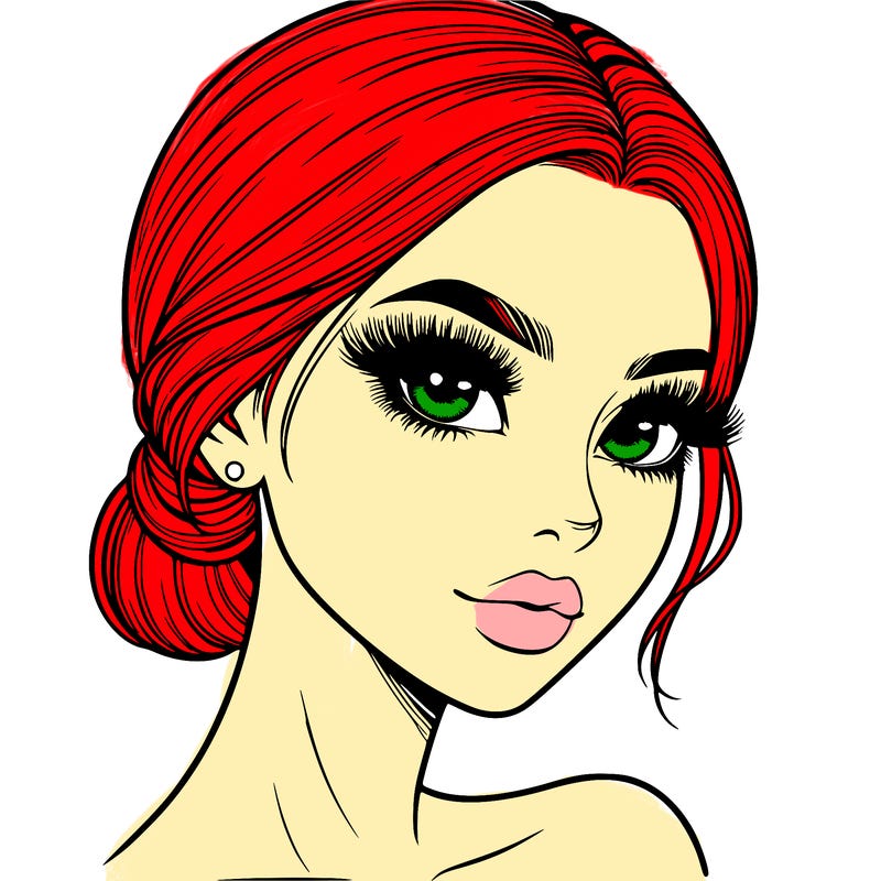 realistic girl with lashes