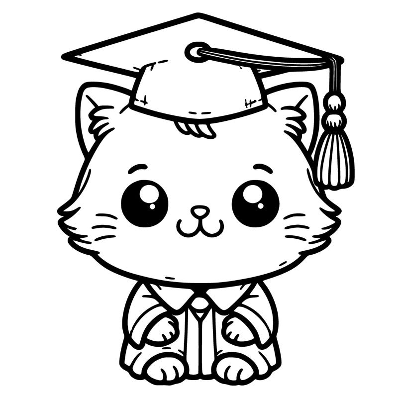 cat wearing graduation hat