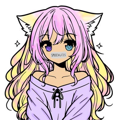 cute anime girl with cat ears