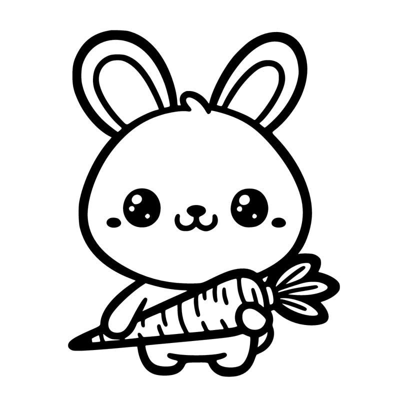 a really cute bunny holding a carrot