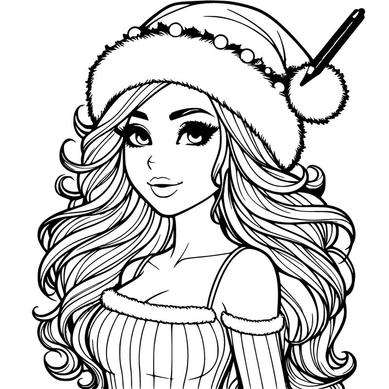 realistic christmas girl