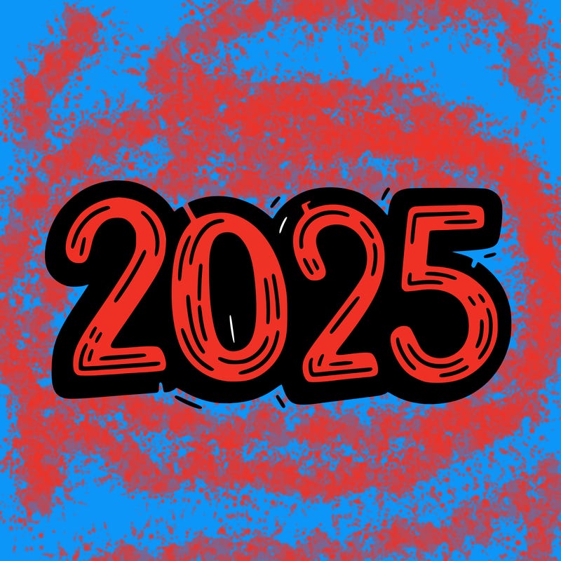 one line scrawled numbers sketch design “2025”