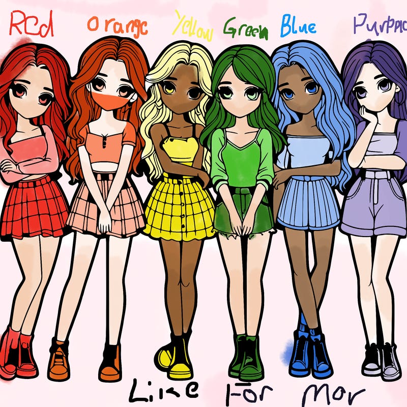 a group of girls realistic