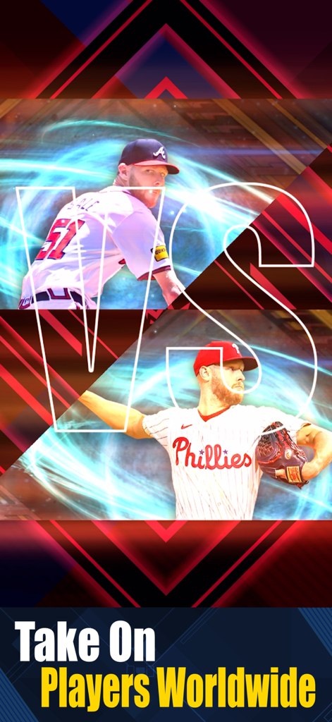 Pantalla de versus de MLB PRO SPIRIT para competición online contra jugadores de todo el mundo