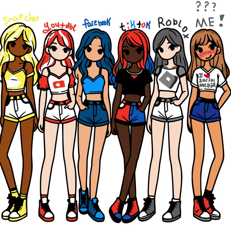 a group of girls wearing crop tops and shorts