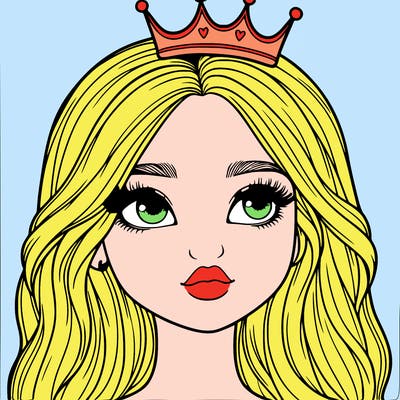 a realistic girl with a crown on