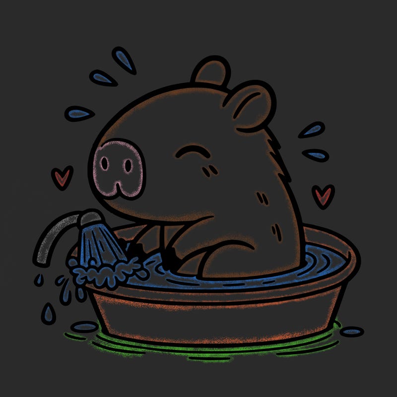 capybara taking a bath