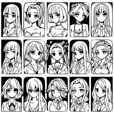 girls that look diffrent anime