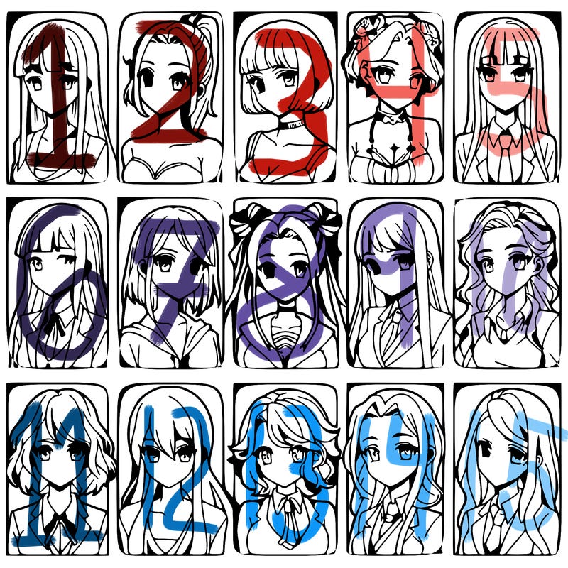 girls that look diffrent anime