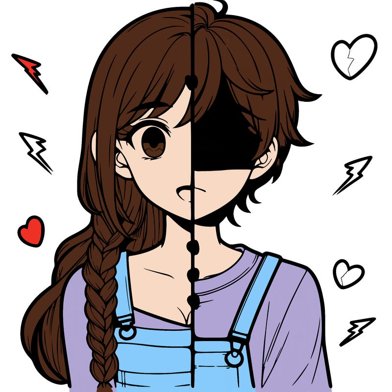 realistic girl boy split