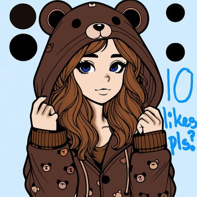 realistic girl in a animal pjs hoodie