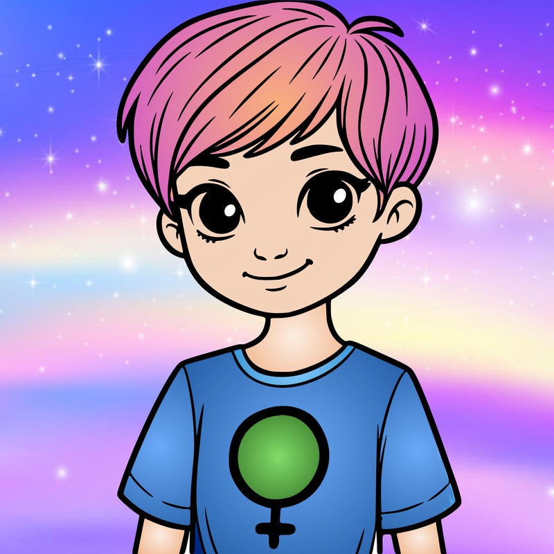 girl with pixie cut and feminist shirt