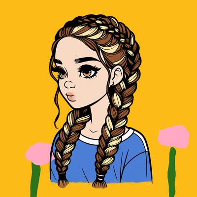 realistic girl with braids