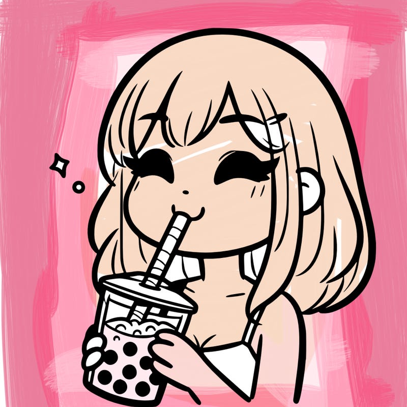 a girl drinking boba
