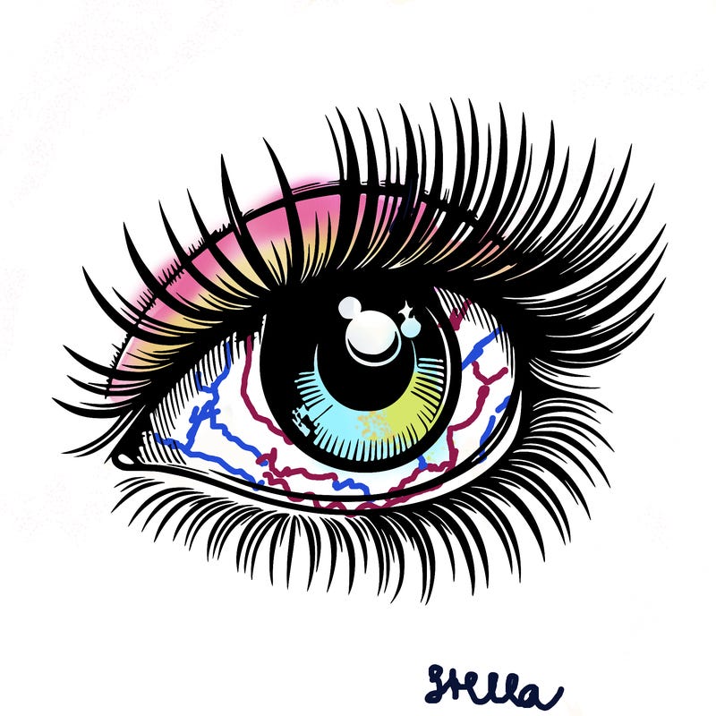 realistic eye long eylashes