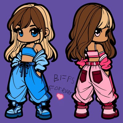 girl in crop top and baggy pants