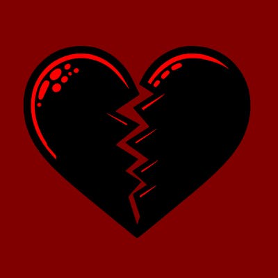 an medium sized broken heart