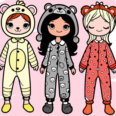 girl in animal pj’s