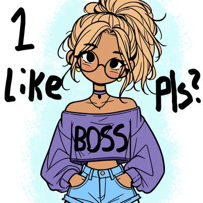 girl with a messy ponytail glasses a baggy crop top and jean shorts