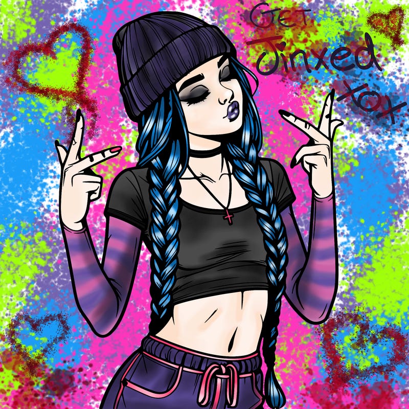 realistic teenage girl with braids and a beanie and crop top doing 🫶🏼