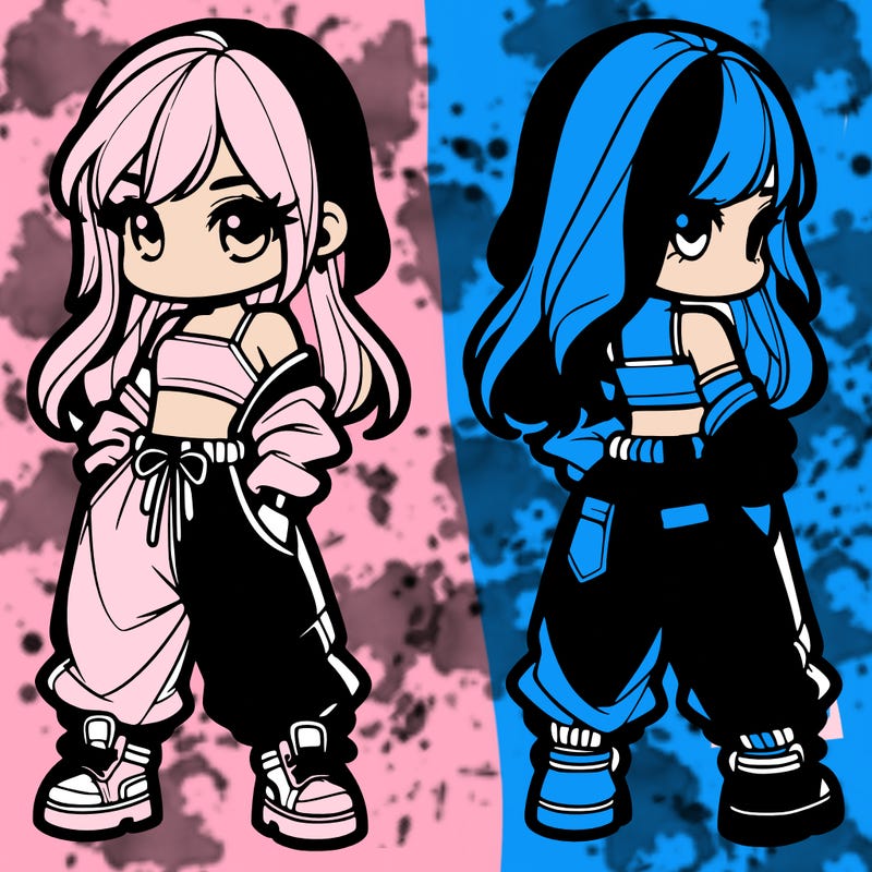 girl in crop top and baggy pants