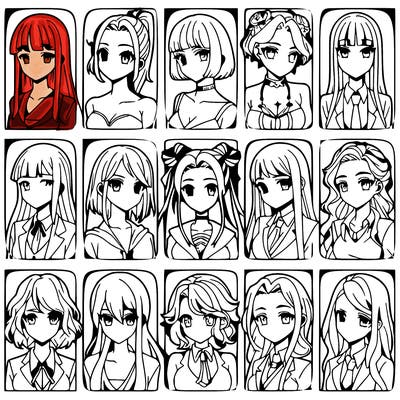 girls that look diffrent anime