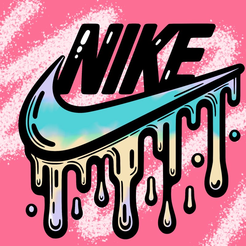 dripping nike logo