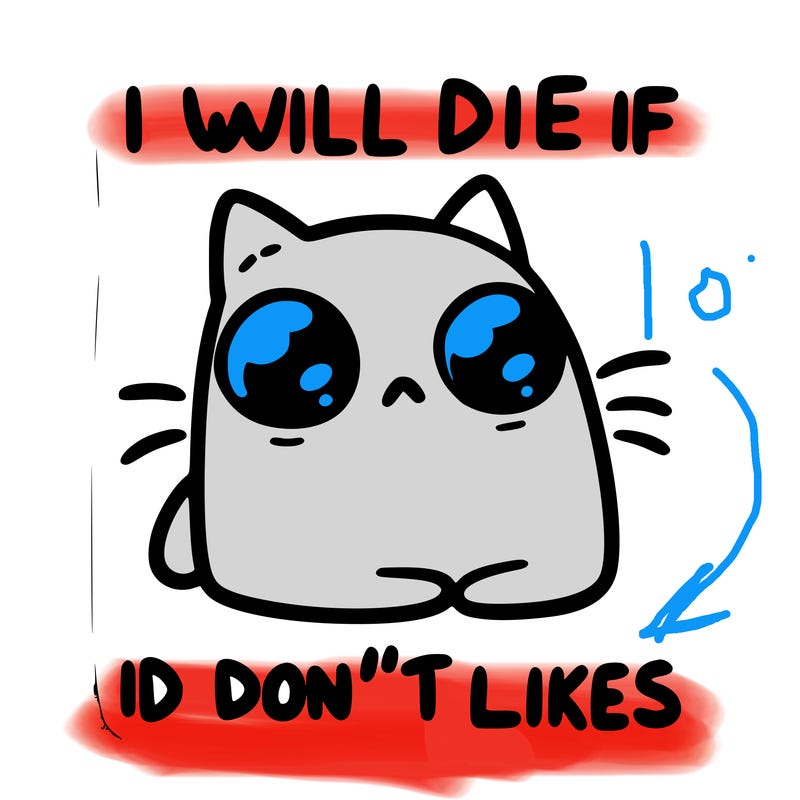 a cat that will die if we don’t get 10 likes