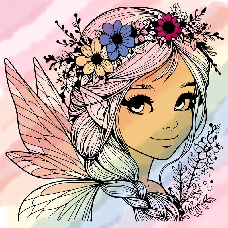 beautiful realistic fairy portrait