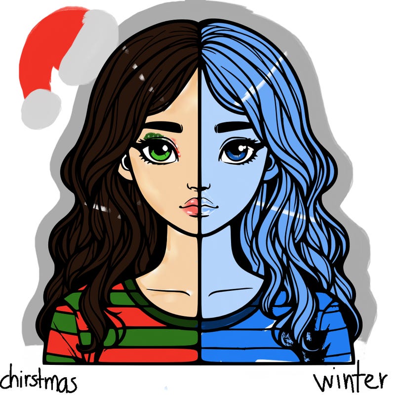 realistic girl split 2 side