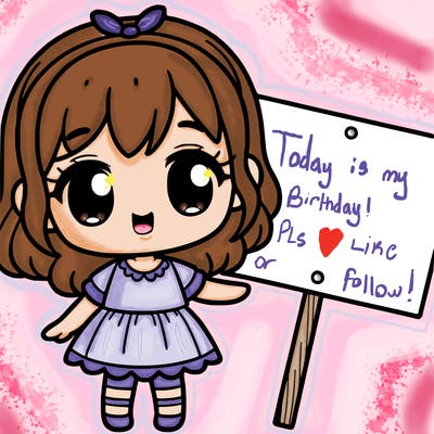 a cute girl with a sign