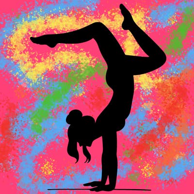 a woman doing a handstand