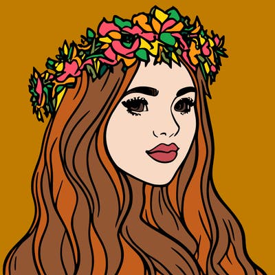 girl with flowers crown