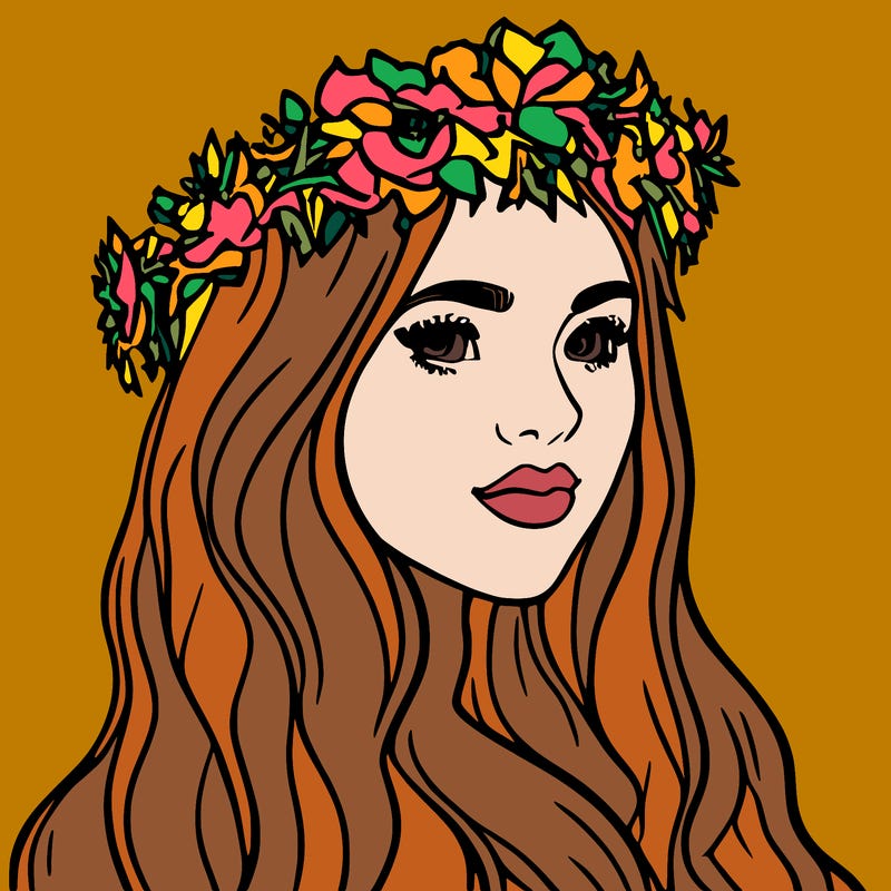 girl with flowers crown