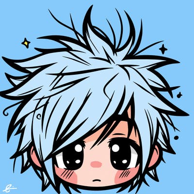 messy hair sharp eyes