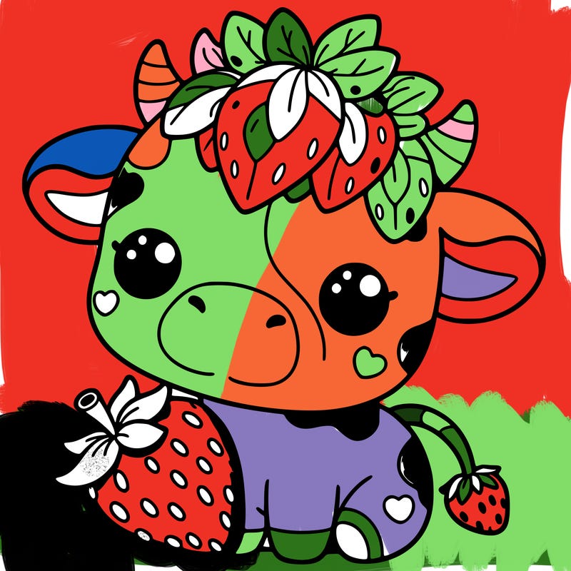 cute strawberry cow