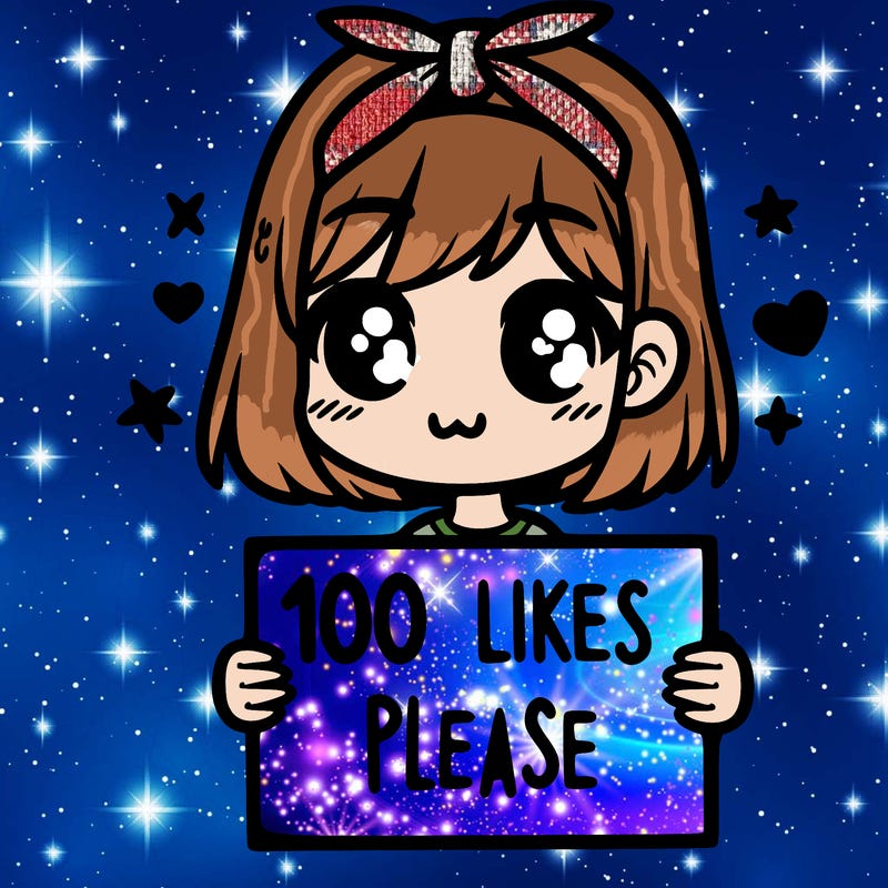 girl holding sign saying 100 likes please