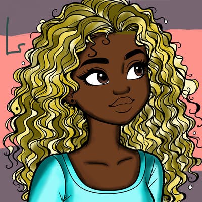 realistic girl with curly hair