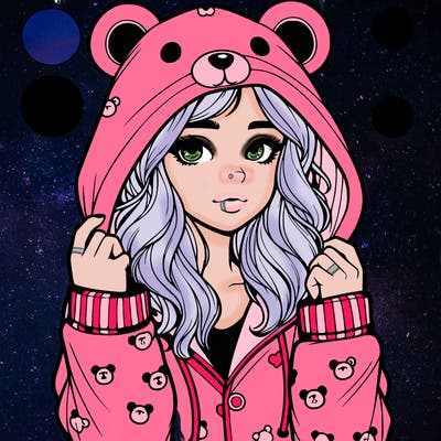 realistic girl in a animal pjs hoodie