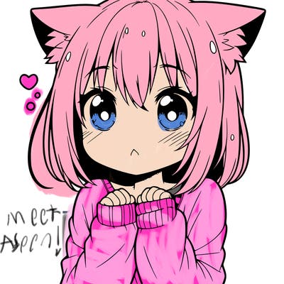 shy anime catgirl