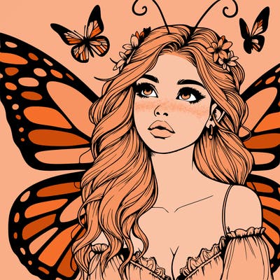 butterfly fairy realistic girl