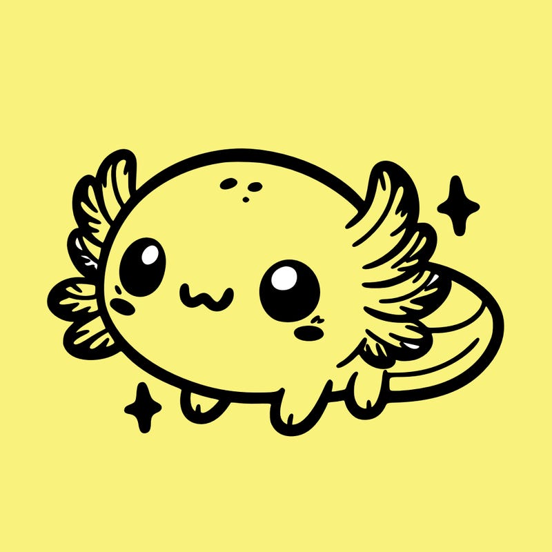 cute easy baby axolotl