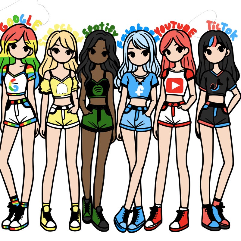 a group of girls wearing crop tops and shorts