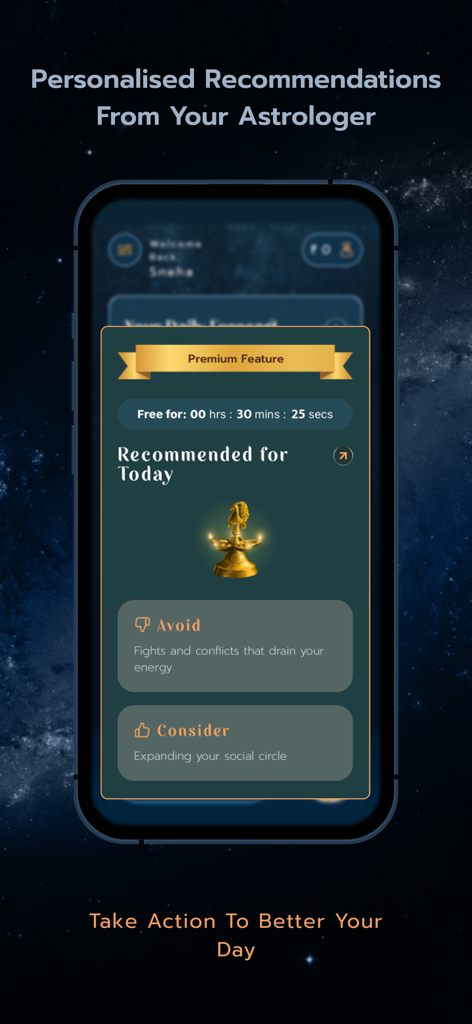 Astro Sadhana: Vedic Astrology - Astro Sadhana app screen showing daily personalized astrologer recommendations