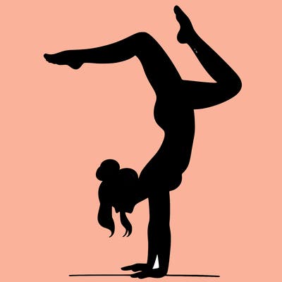 a woman doing a handstand